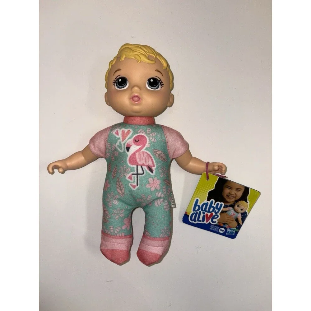 Baby Alive Sweet 'N Snugglier Baby Doll Blonde Hair Blue Eyes Flamingo Pajamas
